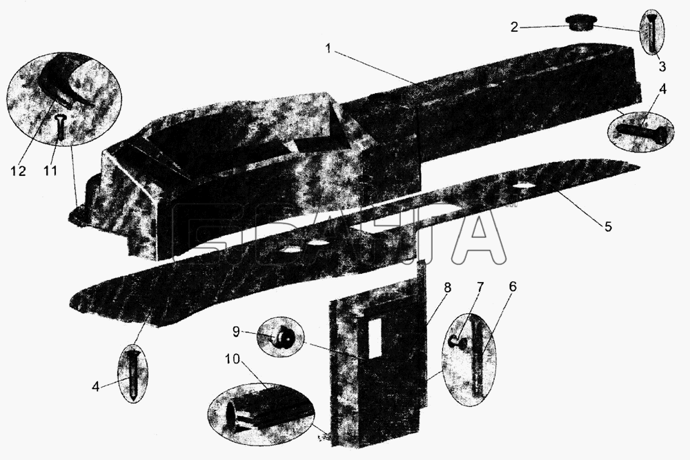 АМАЗ МАЗ-104С Схема Установка панели передка-7 banga.ua